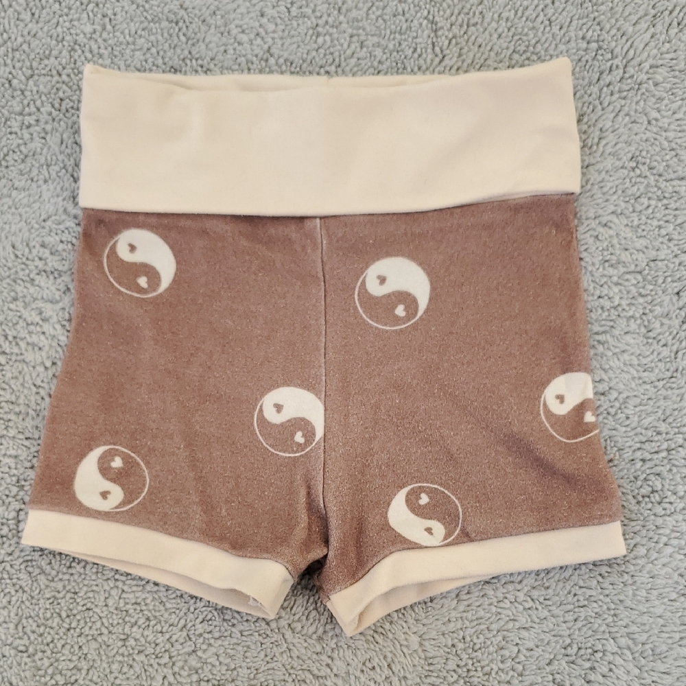 Brown and Cream Yin Yang Shorts
